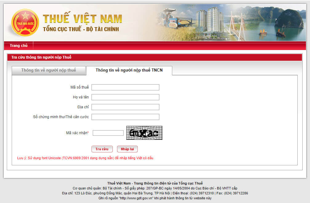 tra cứu mã số thuế người phụ thuộc